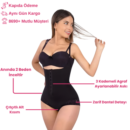 Dantelli Toparlayıcı Body Korse